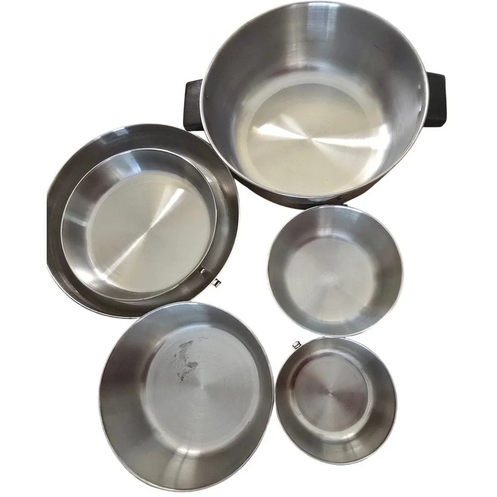 Rare Vintage 1985 J.A. Bornschaft 10 piece Copper Bottom Cookware Set New In Box